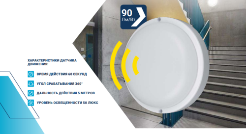 Светильники с микроволновым датчиком движения СПП МД