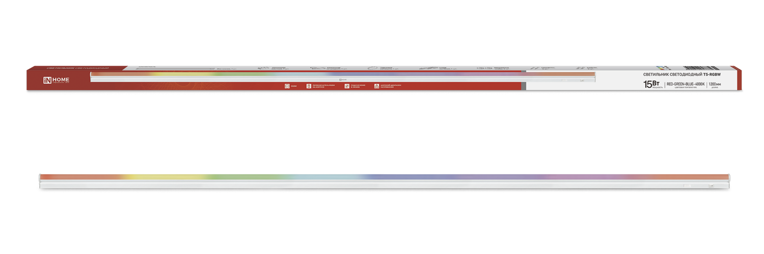 Светильник светодиодный СПБ-Т5-RGBW 15Вт 230B red-green-blue-4000К 1200мм IN HOME во Владивостоке