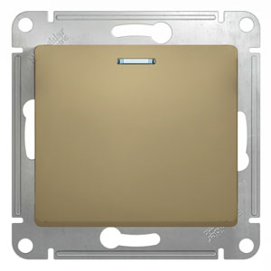 Выключатель одноклавишный Glossa SE с подсветкой титан во Владивостоке