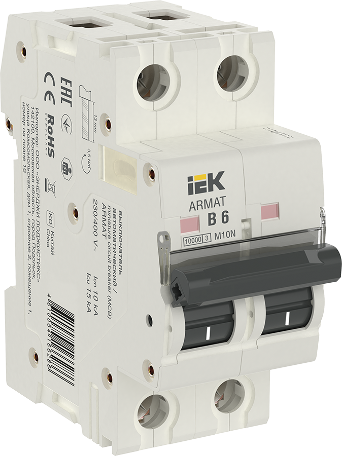 Автоматический выключательM10N 2P 6А 10кА х-ка B ARMAT IEK во Владивостоке