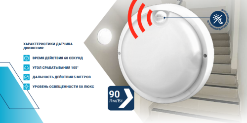 Светильники с инфракрасным датчиком движения СПП ИД