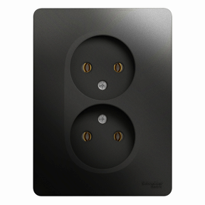 Розетка двойная Glossa SE антрацит в сборе во Владивостоке
