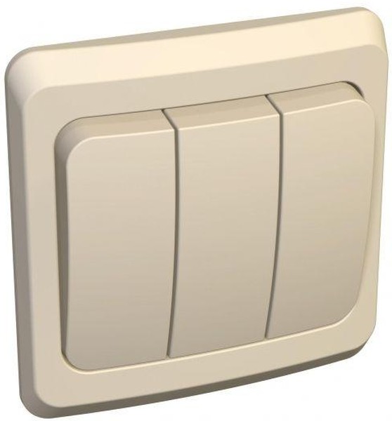 Выключатель трехклавишный ЭТЮД крем во Владивостоке