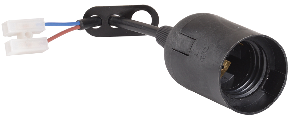 Ппл27-04-К52 Патрон подвесной с шнуром, пластик, Е27, черный (50 шт), стикер на изделии, IEK во Владивостоке