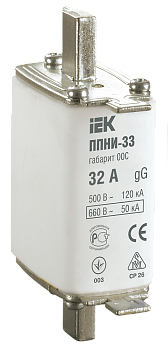 Плавкая вставка предохранителя ППНИ-33, габарит 00С, 32А IEK во Владивостоке