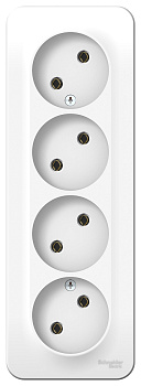 Розетка четырехместная BLANCA SE накладная с изоляционной пластиной белая  – купить розетки, рамки, выключатели оптом и в розницу  Розетка четырехместная BLANCA SE накладная с изоляционной пластиной белая во Владивостоке