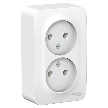 Розетка двойная BLANCA SE накладная с монтажной пластиной белая во Владивостоке