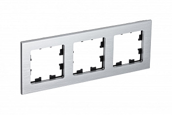 Рамка тройная AtlasDesign Nature SE металл серебро во Владивостоке