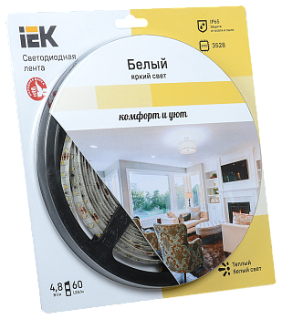 Лента LED 5м блистер LSR-3528WW60-4.8-IP65-12V IEK-eco во Владивостоке
