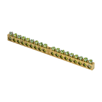 Шина PEN "ноль-земля" (6х9мм) 18 отверстий латунь крепеж по центру EKF PROxima во Владивостоке