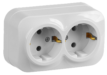 Розетка 2ая с з/к НАКЛАДНАЯ 16А GLORY белая РС22-3-ХБ IEK во Владивостоке