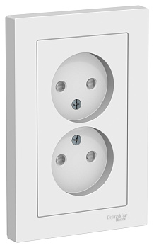 Розетка двойная AtlasDesign SE без з/к лотос в сборе во Владивостоке