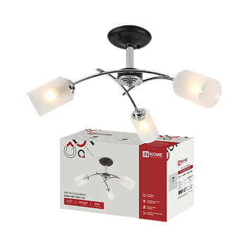 Люстра под лампу AURA NEST-3E27-CH 3хЕ27 матовый плафон хромированный корпус IN HOME во Владивостоке