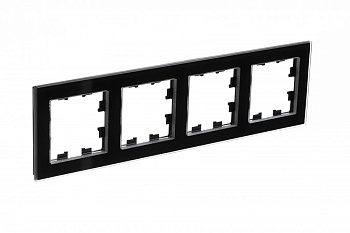 Рамка четырехместная AtlasDesign Nature SE стекло черная во Владивостоке