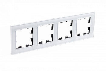 Рамка четырехместная AtlasDesign Nature SE стекло белая во Владивостоке