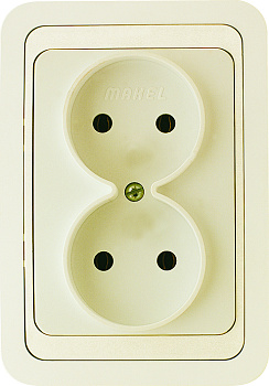 Розетка двойная МИМОЗА MAKEL крем во Владивостоке