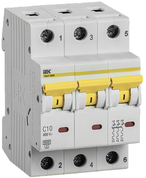 Автоматический выключатель ВА47-60M 3Р 10А 6кА характеристика С IEK во Владивостоке