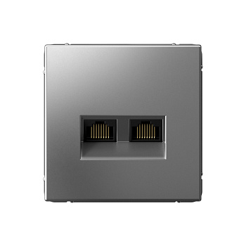 ARTGALLERY РОЗЕТКА двойная компьютерная RJ45+RJ45, кат.6А, механизм, СТАЛЬ во Владивостоке