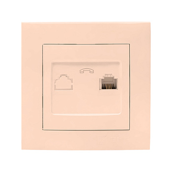 Валенсия розетка телефонная RG-11 1-местная кремовая EKF PROxima во Владивостоке