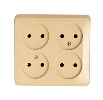 Розетка четырехместная ЭТЮД SE накладная крем  – купить розетки, рамки, выключатели оптом и в розницу  Розетка четырехместная ЭТЮД SE накладная крем во Владивостоке
