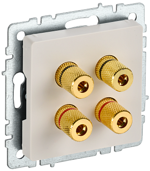 Аудиорозетка четырехместная BRITE IEK бежевая  – купить розетки, рамки, выключатели оптом и в розницу  Аудиорозетка четырехместная BRITE IEK бежевая во Владивостоке