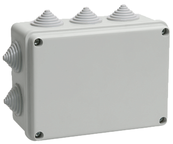 Коробка КМ41242 распаячная для о/п 150х110х70 мм IP55 (RAL7035, 10 гермовводов) IEK  – купить распределительные коробки, крепеж, изоляцию оптом и в розницу  Коробка КМ41242 распаячная для о/п 150х110х70 мм IP55 (RAL7035, 10 гермовводов) IEK во Владивостоке