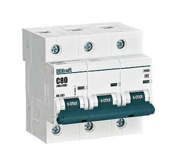 Автоматический выключатель DEKraft ВА-201 3Р 80А 10кА х-ка С во Владивостоке