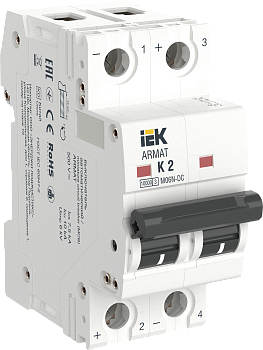 Автоматический выключательM06N-DC 2P 2А 6кА х-ка K ARMAT IEK во Владивостоке