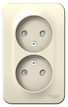 Розетка двойная BLANCA SE накладная со шторками молочная во Владивостоке