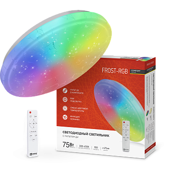 Светильник светодиодный COMFORT FROST-RGB 75Вт 230В 3000-6500K 4400Лм 495x85мм с пультом дистанционного управления IN HOME  – купить кабель и провод оптом и в розницу  Светильник светодиодный COMFORT FROST-RGB 75Вт 230В 3000-6500K 4400Лм 495x85мм с пультом дистанционного управления IN HOME во Владивостоке