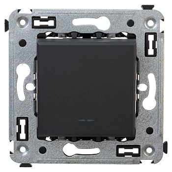 Выключатель одноклавишный в стену, Avanti "Черный матовый" DKC во Владивостоке