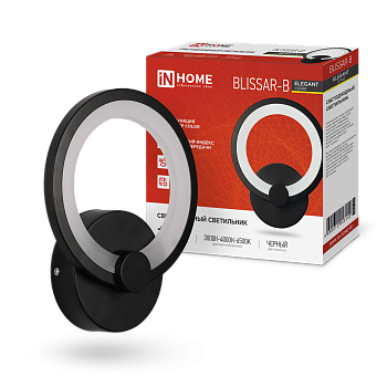 Светильник светодиодный ELEGANT BLISSAR-B 15Вт 230В 3000-6500K 1050Лм STEP COLOR черный IN HOME  – купить кабель и провод оптом и в розницу  Светильник светодиодный ELEGANT BLISSAR-B 15Вт 230В 3000-6500K 1050Лм STEP COLOR черный IN HOME в Владивостоке
