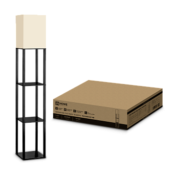 Светильник напольный под лампу ТНО 06КВUSB-Е27-NB 230В 2хUSB-C бежевый абажур, черный корпус IN HOME во Владивостоке