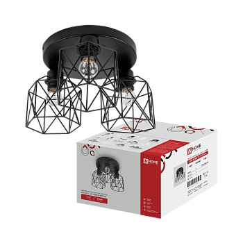 Светильник настенно-потолочный под лампу LOFT ATIKO-СL-3E27R-BL 3хЕ27 черный IN HOME во Владивостоке