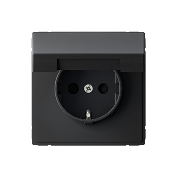 ARTGALLERY РОЗЕТКА с заземл. со шторк. с крышкой, 16А, IP20, механизм, КАРБОН во Владивостоке