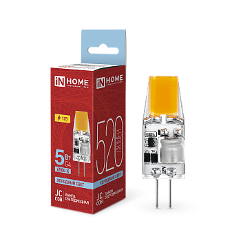Лампа светодиодная LED-JC-COB 5Вт 12В G4 6500К 520Лм IN HOME во Владивостоке