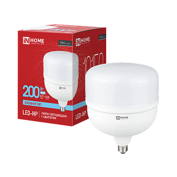 Лампа светодиодная LED-HP-PRO 200Вт 230В E27 с адаптером Е40 6500К 19150Лм IN HOME во Владивостоке