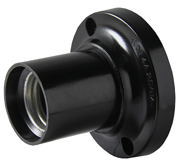 Патрон карболитовый потолочный Е27 черный прямой без наклейки EKF PROxima во Владивостоке