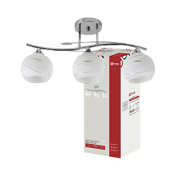 Люстра линейная под лампу AURA PERLA-3E27-LWC 3хЕ27 матовый плафон, хром IN HOME во Владивостоке