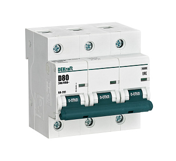Автоматический выключатель DEKraft ВА-201 3Р 80А 10кА х-ка D во Владивостоке