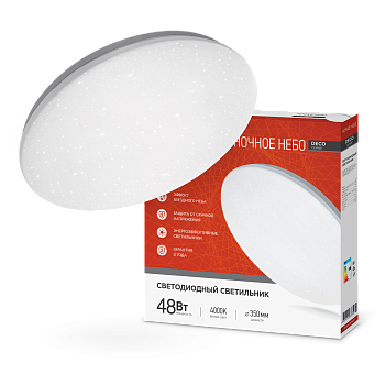 Светильник светодиодный серии DECO НОЧНОЕ НЕБО 48Вт 230В 4000К 4320Лм 380х55мм IN HOME  – купить кабель и провод оптом и в розницу  Светильник светодиодный серии DECO НОЧНОЕ НЕБО 48Вт 230В 4000К 4320Лм 380х55мм IN HOME во Владивостоке