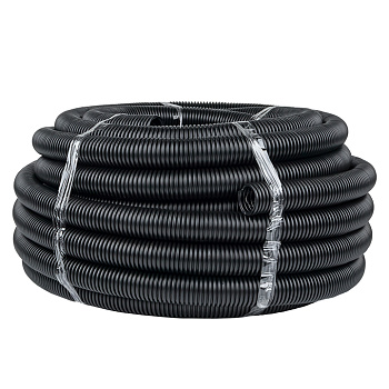 Труба гофрированная ПНД 50, тяжёлая с протяжкой, цвет черный EKF PROxima во Владивостоке