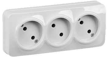 Розетка 3ая без з/к НАКЛАДНАЯ 10А GLORY белая РС23-2-ХБ IEK во Владивостоке