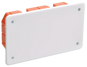 Коробка КМ41006 распаячная для твердых стен 172x96x45 (с саморезами, с крышкой) IEK  – купить распределительные коробки, крепеж, изоляцию оптом и в розницу  Коробка КМ41006 распаячная для твердых стен 172x96x45 (с саморезами, с крышкой) IEK во Владивостоке