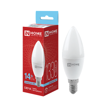 Лампа светодиодная LED-СВЕЧА-VC 14Вт 230В E14 6500K 1330Лм IN HOME  – купить лампы всех видов оптом и в розницу  Лампа светодиодная LED-СВЕЧА-VC 14Вт 230В E14 6500K 1330Лм IN HOME во Владивостоке