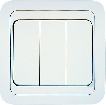 Выключатель трехклавишный МИМОЗА MAKEL белый во Владивостоке