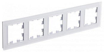 Рамка пятиместная AtlasDesign Nature SE матовое стекло белая во Владивостоке