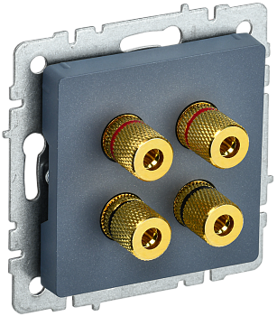 Аудиорозетка четырехместная BRITE IEK маренго  – купить розетки, рамки, выключатели оптом и в розницу  Аудиорозетка четырехместная BRITE IEK маренго во Владивостоке