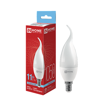 Лампа светодиодная LED-СВЕЧА НА ВЕТРУ-VC 11Вт 230В Е14 6500К 1050Лм IN HOME  – купить лампы всех видов оптом и в розницу  Лампа светодиодная LED-СВЕЧА НА ВЕТРУ-VC 11Вт 230В Е14 6500К 1050Лм IN HOME во Владивостоке
