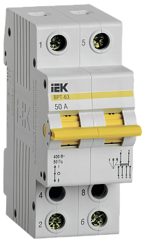 Выключатель-разъединитель трехпозиционный ВРТ-63 2P 50А IEK во Владивостоке